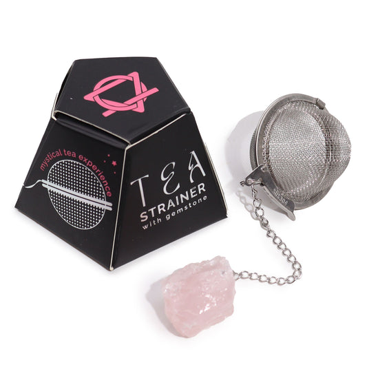Rose Quartz Tea Strainer | Genuine Crystal Infuser