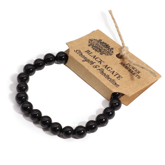 🖤 Power Bracelet – Black Agate | Stone of Protection, Success & Courage