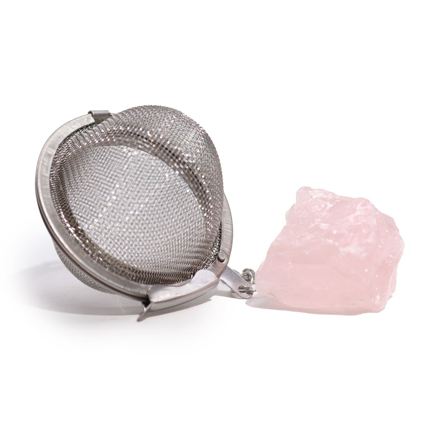 Rose Quartz Tea Strainer | Genuine Crystal Infuser
