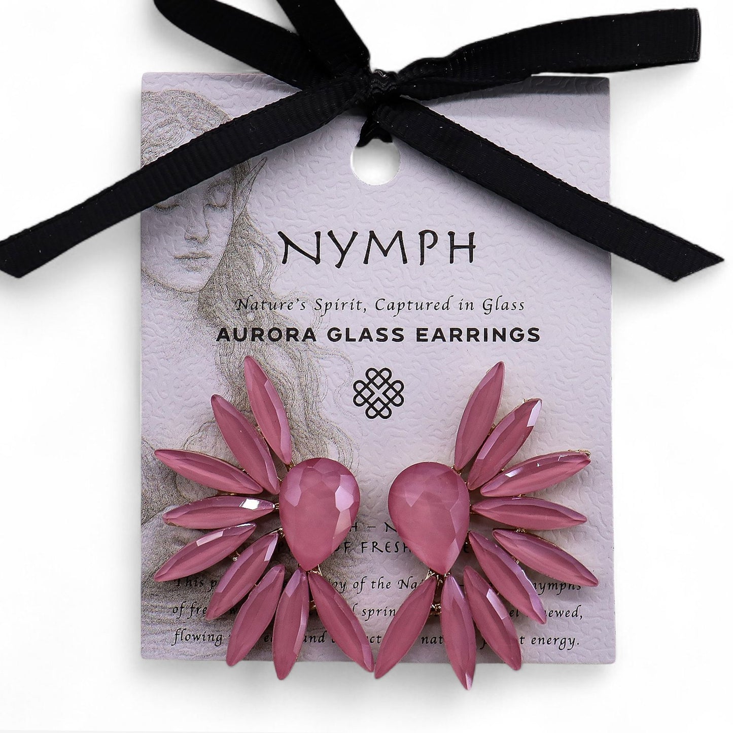 🌸 Soft Pink Vintage Glass Angel Wings Earrings – Inspired by Naiads 🌸