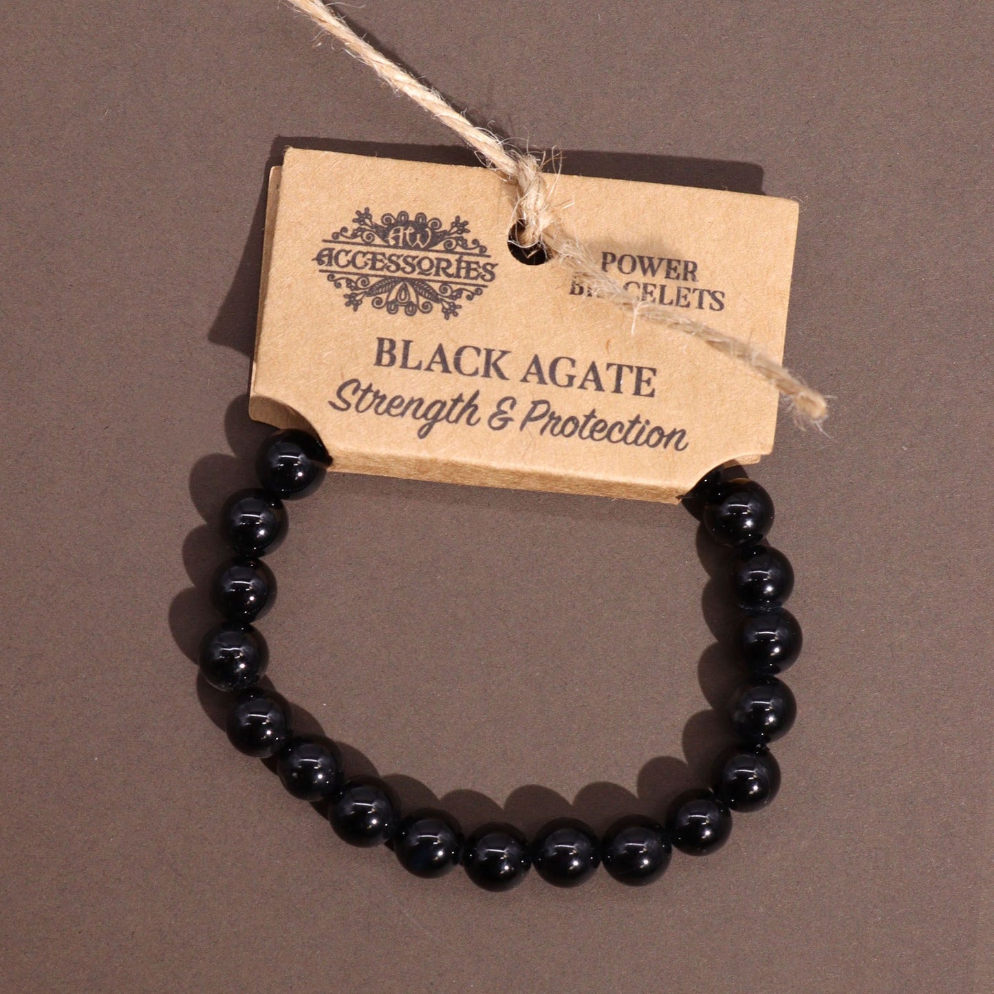 🖤 Power Bracelet – Black Agate | Stone of Protection, Success & Courage