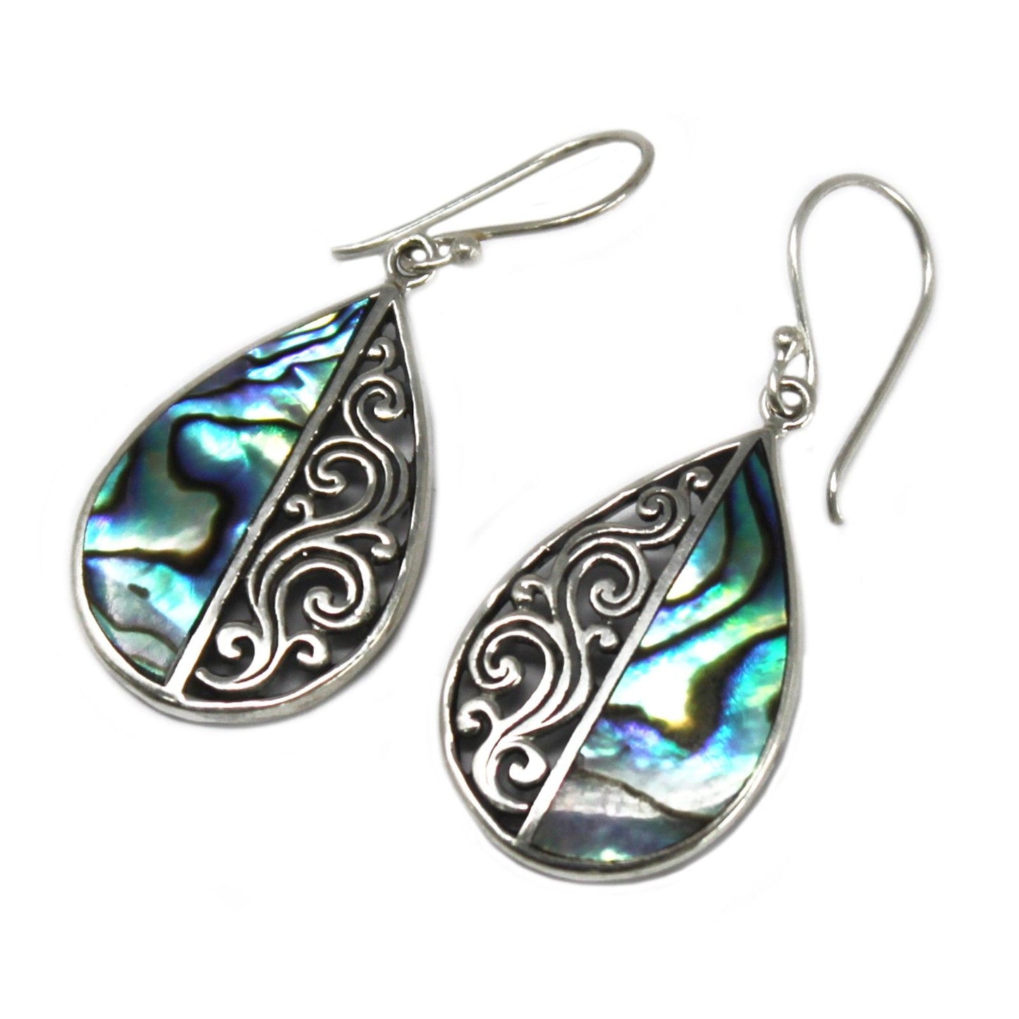 🌊 Shell & Silver Earrings – Teardrop Abalone | Handmade 925 Silver Earrings from Bali 🐚