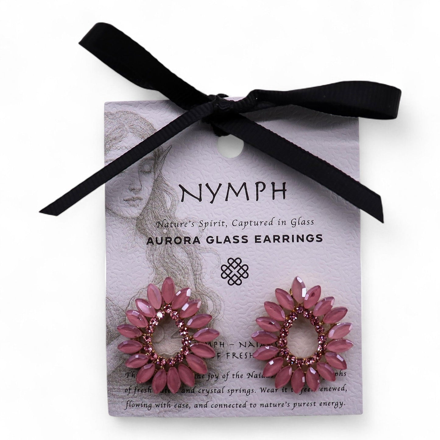 💧 Soft Pink Naiad Long Drop Earrings – Elegant Stainless Steel & Glass Jewellery 🌸