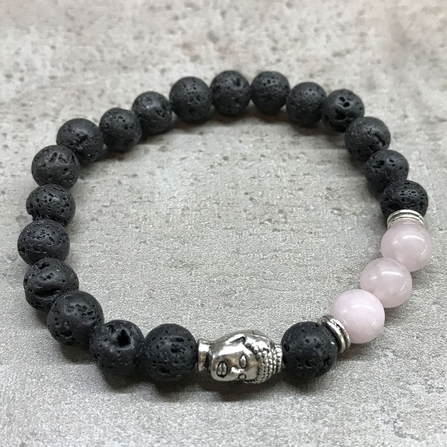 🌸 Lava Stone Bracelet - Buddha Rose Quartz | Healing Energy & Aromatherapy Jewellery 🌸