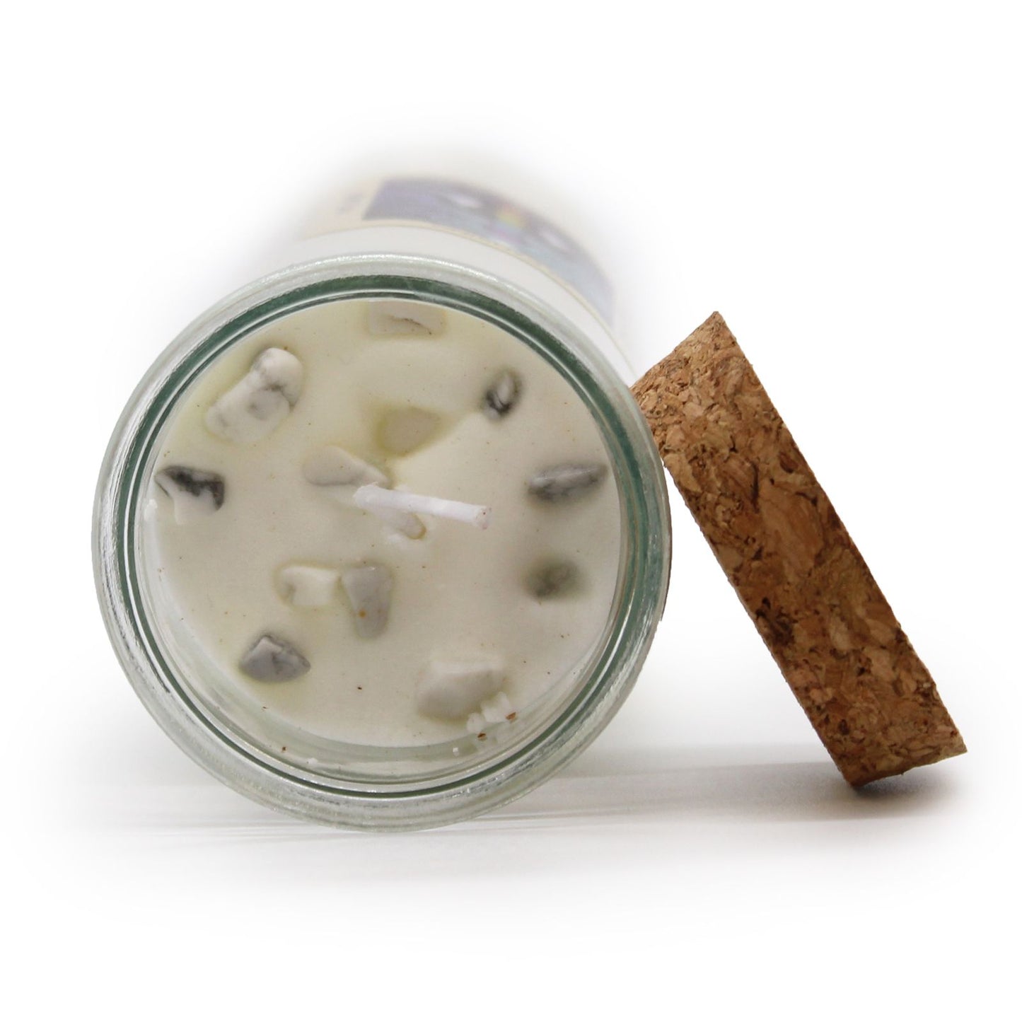 🕯️ Magic Spell Candle - Cleansing | Soy Wax Candle with WHITE JASPER Gemstones & SAGE & PEPPERMINT Fragrance 🌿