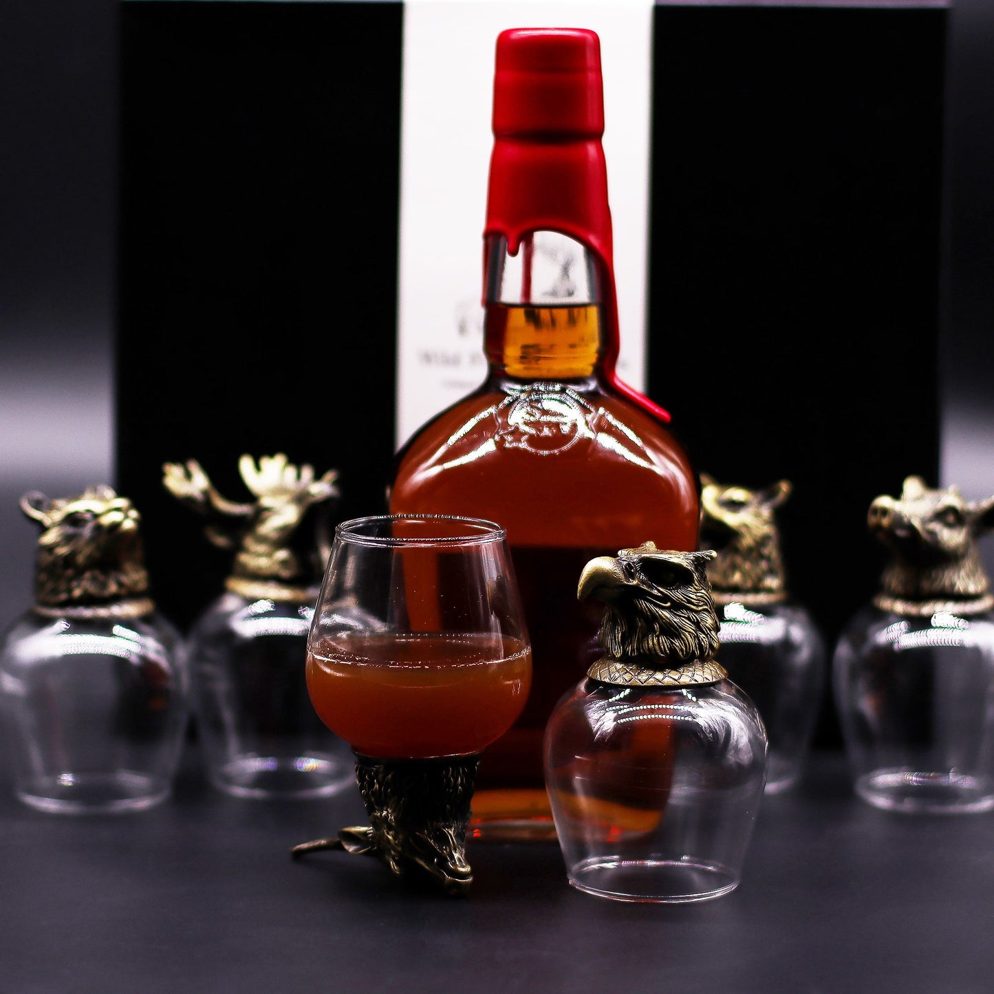 Coffret de 6 verres 100ml – Créatures de la forêt sauvage en bronze antique