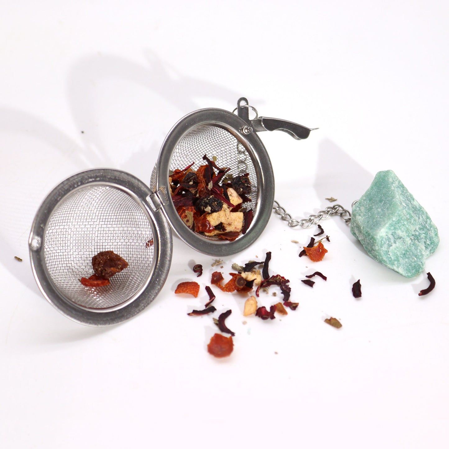 Rose Quartz Tea Strainer | Genuine Crystal Infuser