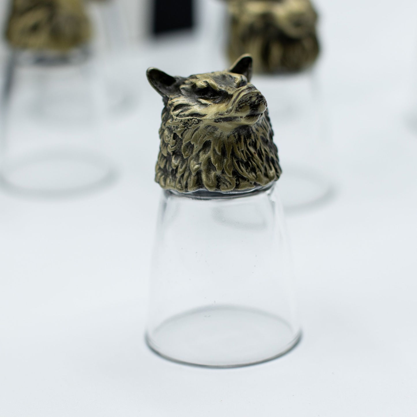 Gift Set of 12 Bottom Up Shot Glasses (25ml) – Forest & Mystical Creatures – Antique Bronze