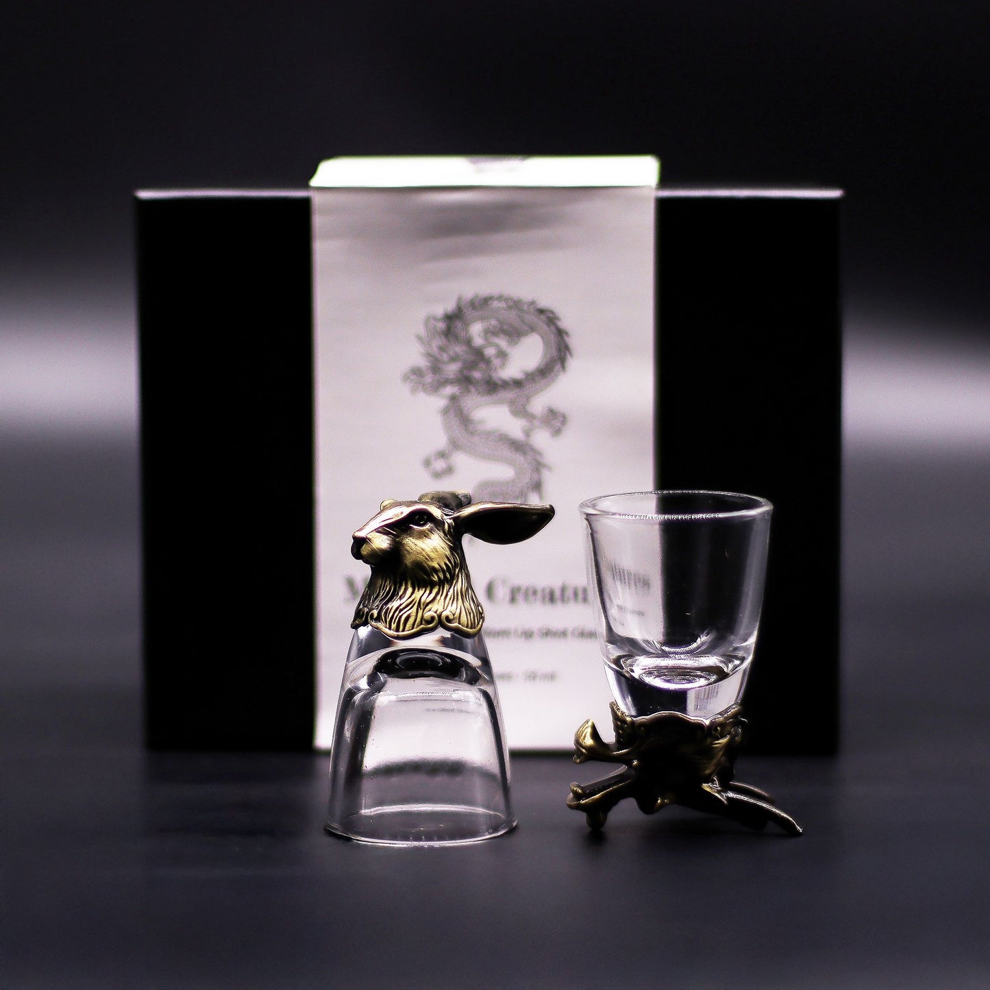 Mystical Animal Shot Glasses (50ml) – Antique Bronze-Style Collectors Barware Set (6 Designs)
