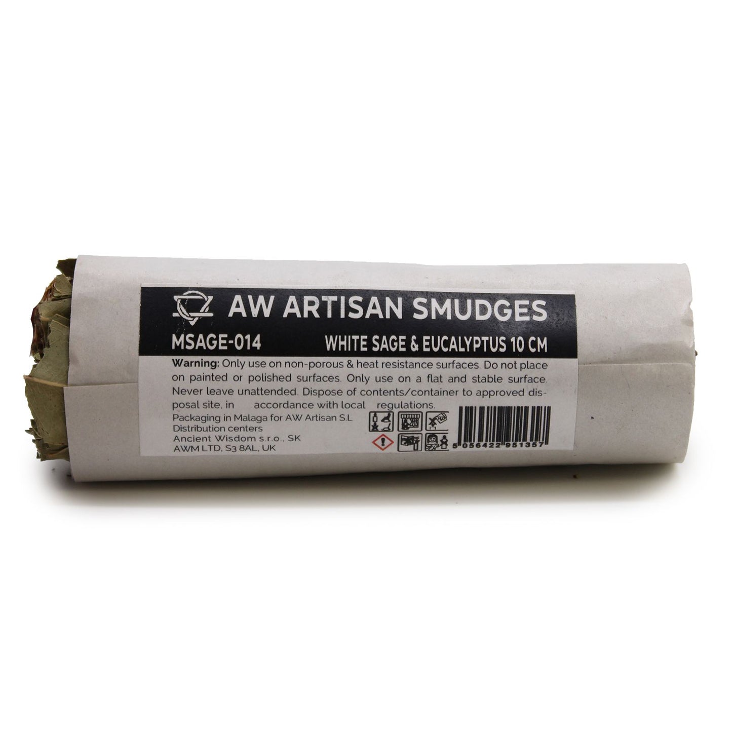 White Sage & Eucalyptus Smudge Stick 10 cm - Cleansing Ritual Bundle for Energy Purification