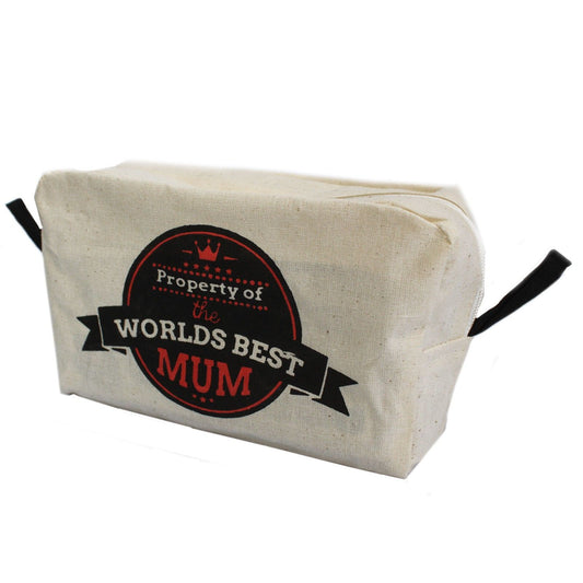 🌸 World's Best Mum Organic Cotton Toiletry Gift Bag – Travel in Style & Comfort 🌸