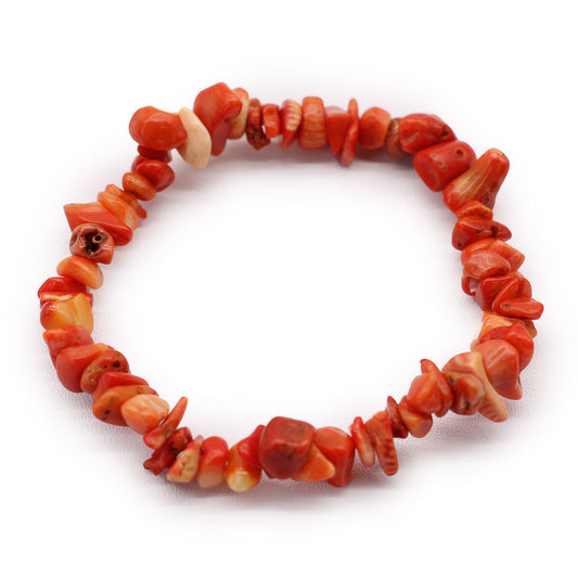 🌺 Chipstone Bracelet – Coralite Stone | Natural Energy & Comfort 🌿