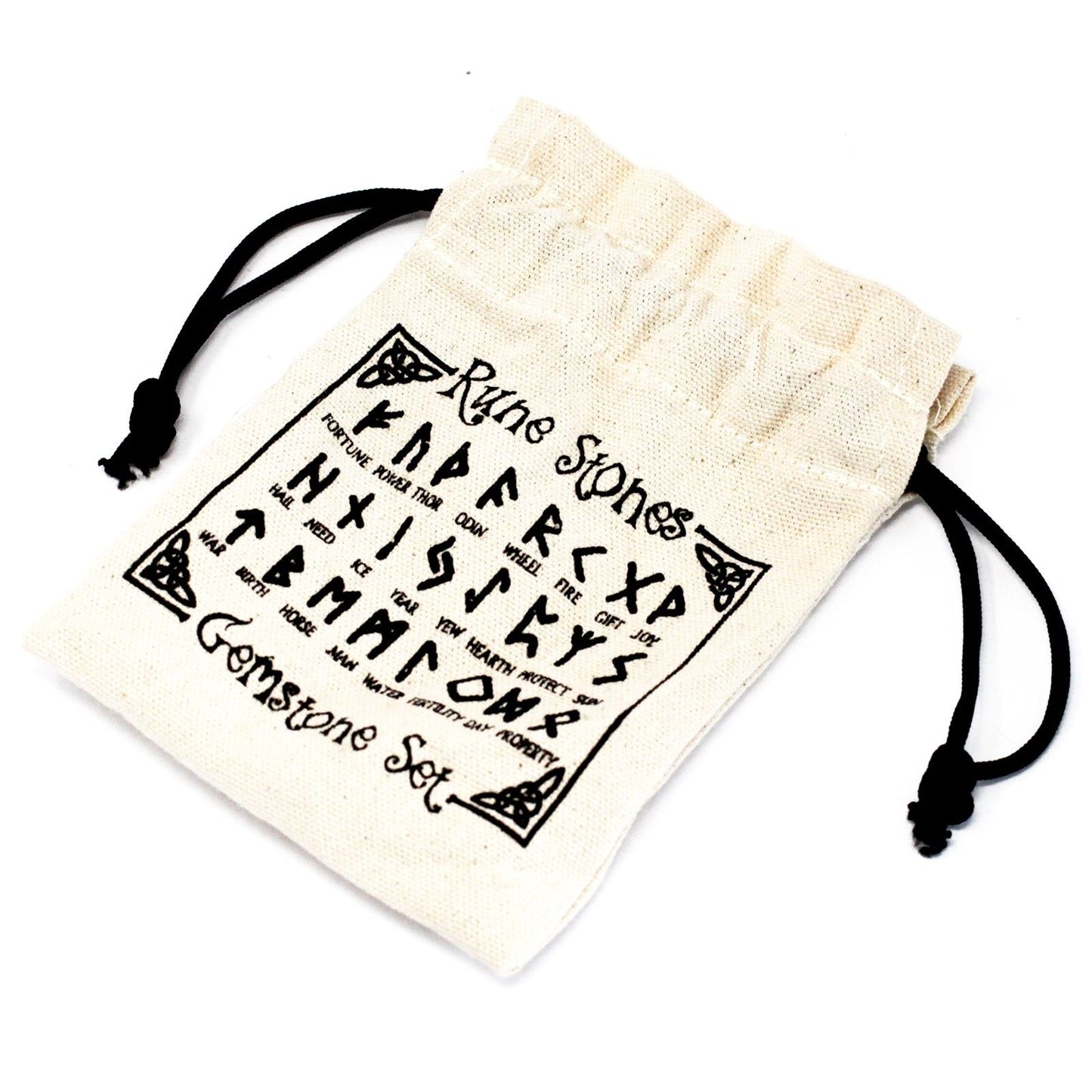 Piedras Rúnicas de Aventurina Amarilla en Bolsa (Juego de 25 piezas Futhark Antiguo) | Sabiduría Ancestral