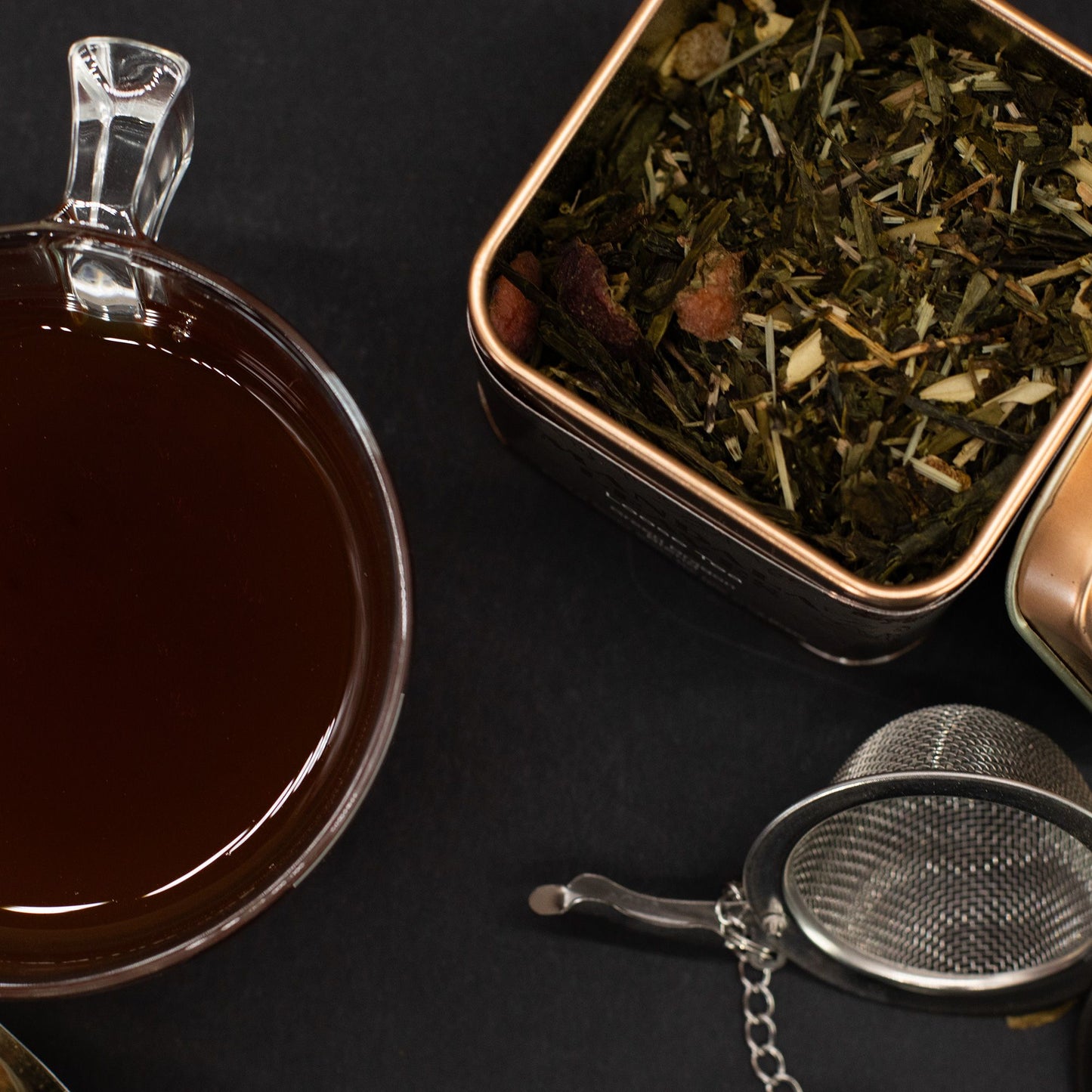 Thé Vert Mélange Green Dragon en Boîte 50g 🍵✨ | Sencha & Lung Ching | Ananas, Écorce d'Orange & Myrtille