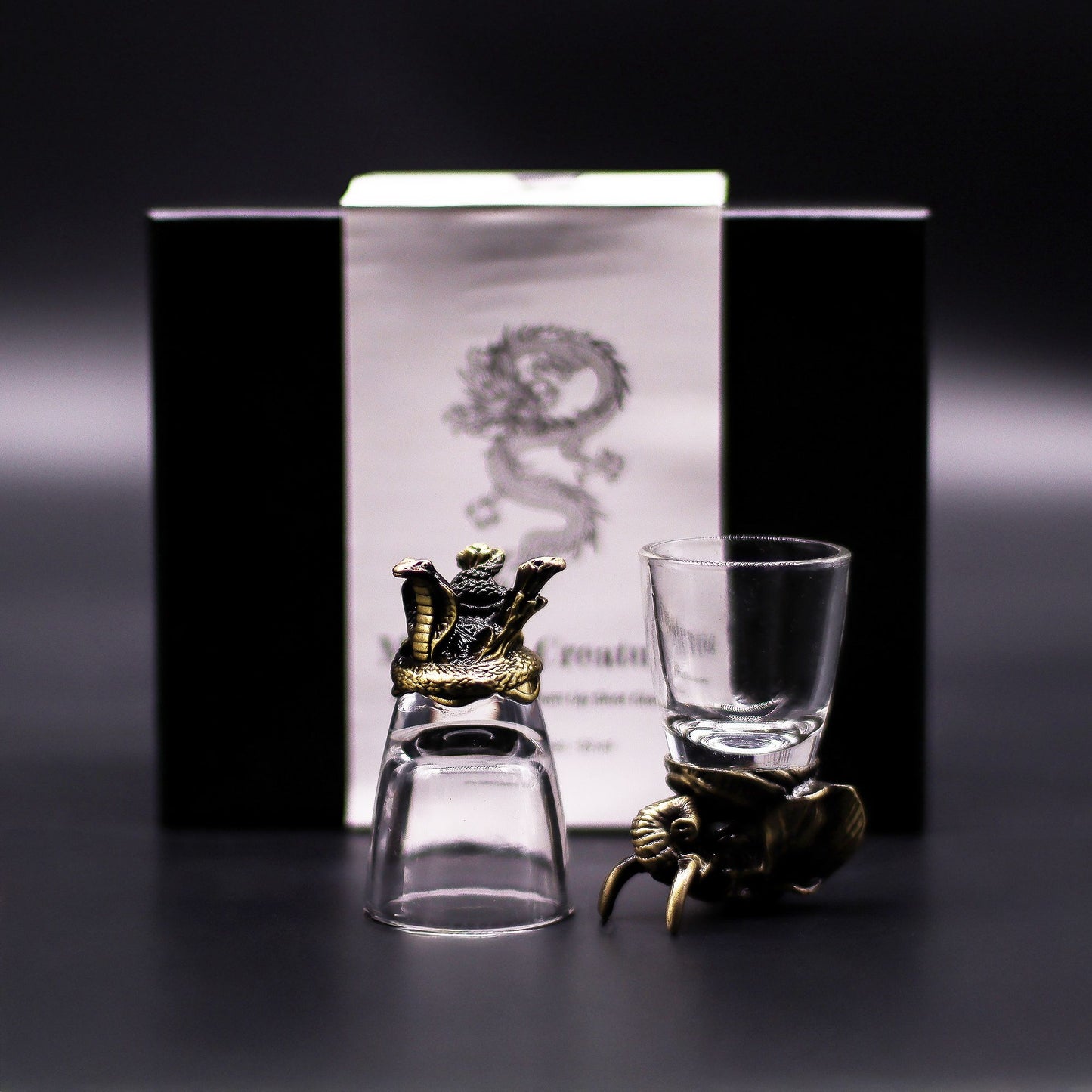 Mystical Animal Shot Glasses (50ml) – Antique Bronze-Style Collectors Barware Set (6 Designs)