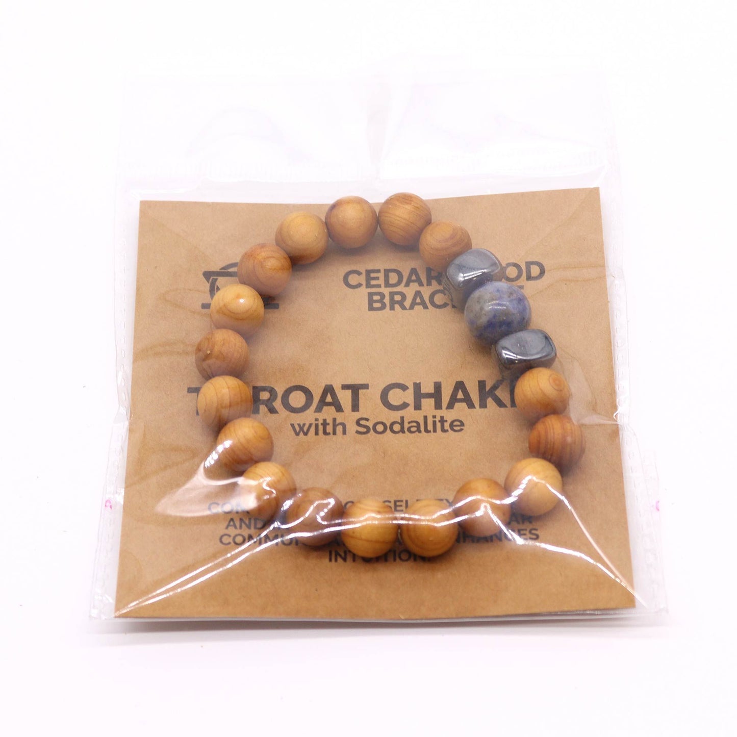 Cedarwood Throat Chakra Bangle with Sodalite – Intuition & Clear Communication Bracelet 💙✨