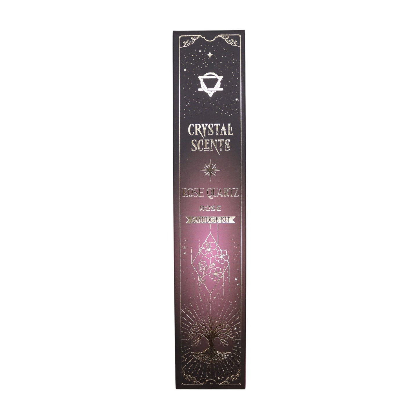 Rose Smudge Incense Sticks with Rose Quartz Chips (10 Pack) – Romantic Floral Aroma & Celestial Gift Set 💗🌙