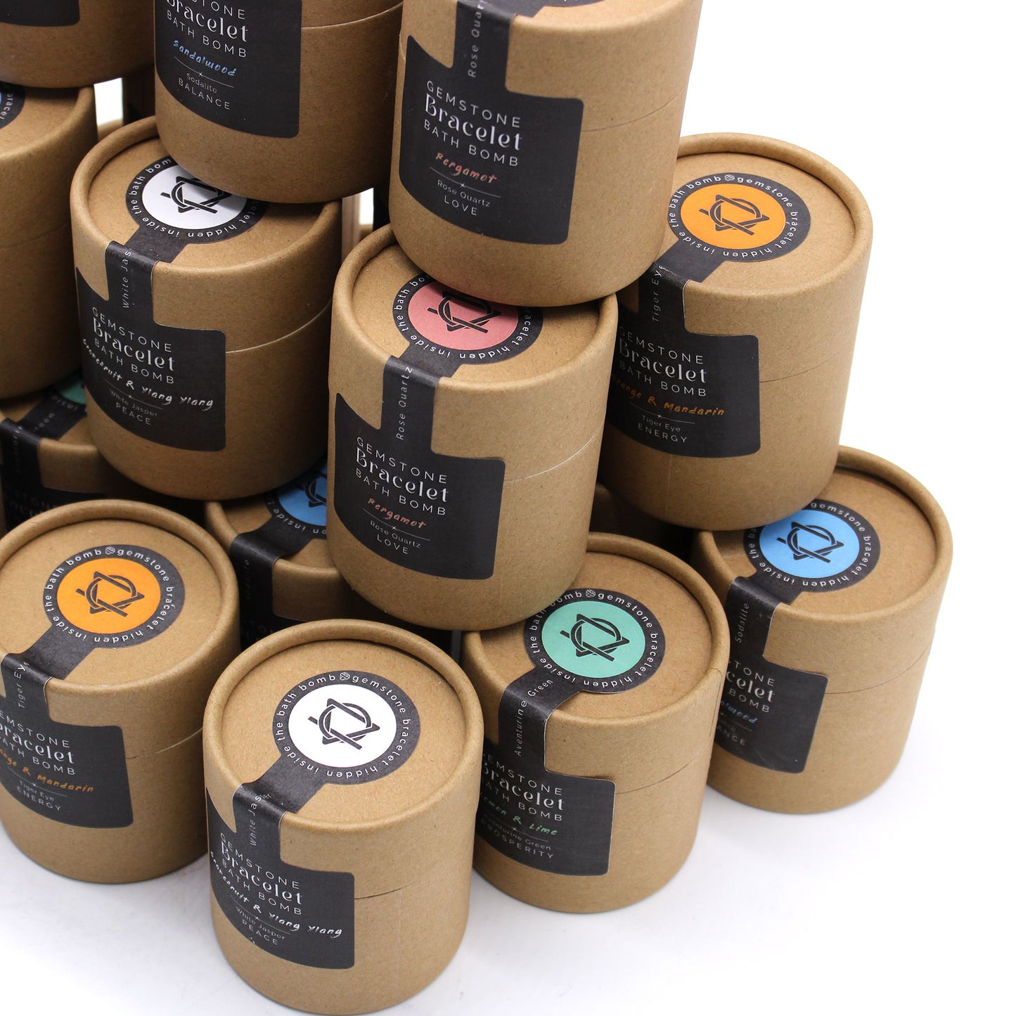 Rose Quartz Gem Bracelet Bath Bomb – Bergamot | Handmade Spa Bath Bomb with Crystal Bracelet