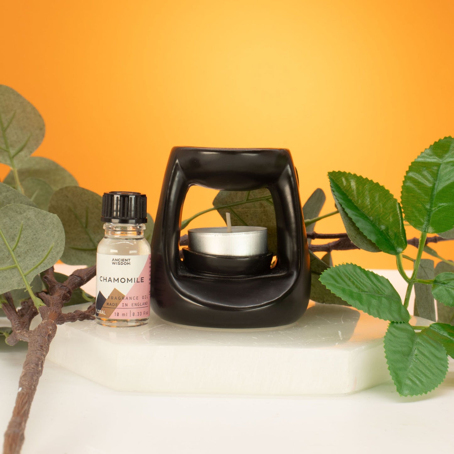Brûleur à Huile Céramique Zen Petit Classique Noir Mat | Brûleur à Cire Parfumée & Huile Essentielle Moderne