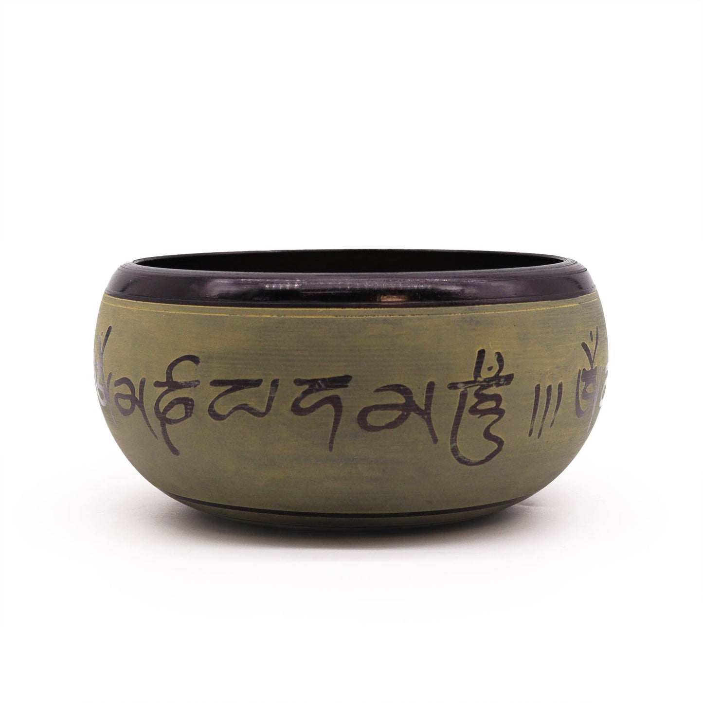 🌍 Earth Powder Singing Bowl – Mantra Five Buddha – 16cm | Handcrafted Harmonic Elegance