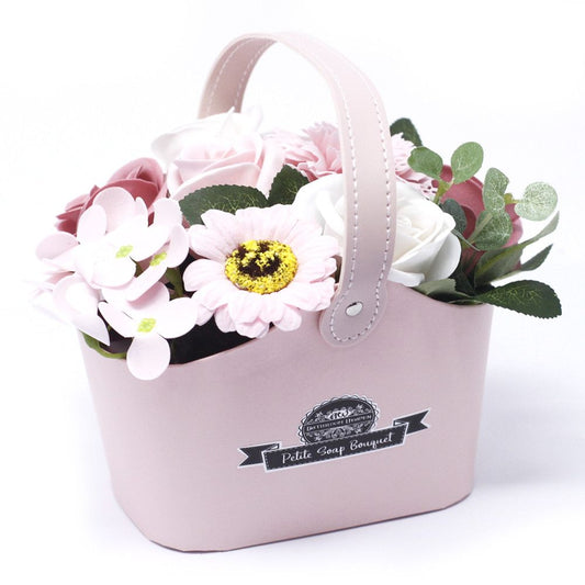 🌸 Peaceful Pink Petite Flower Soap Bouquet Basket – Luxury Rose Bath Gift Set 🌸
