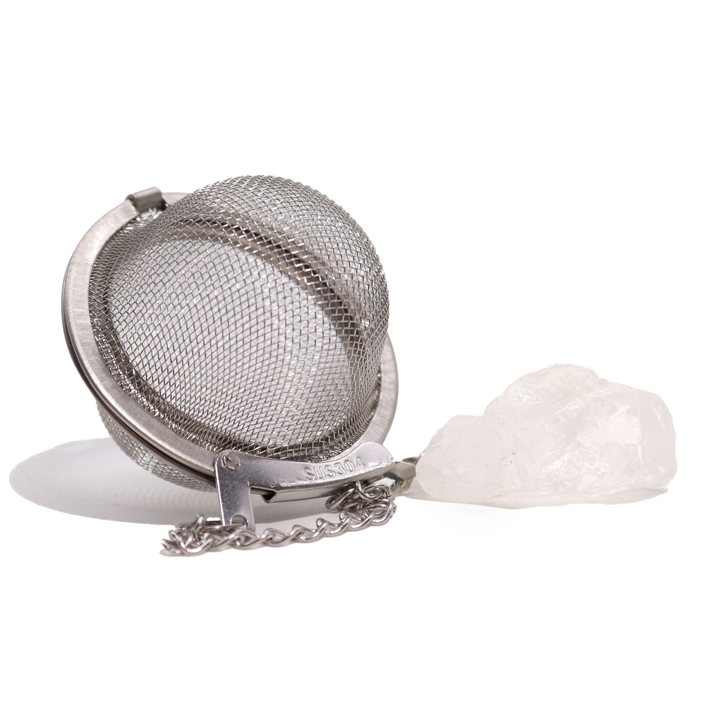Raw Crystal Gemstone Tea Strainer – Rock Quartz “BALANCE” ✨🍵💎