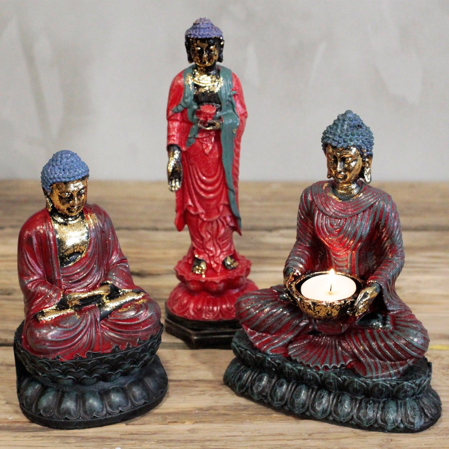 Bouddha Antique – Debout | Statue Décorative Zen Vintage pour la Maison, les Restaurants et les Espaces de Méditation