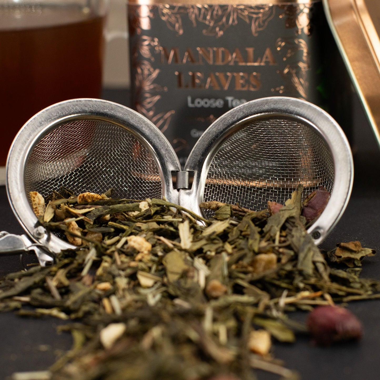 Thé Vert Mélange Green Dragon en Boîte 50g 🍵✨ | Sencha & Lung Ching | Ananas, Écorce d'Orange & Myrtille