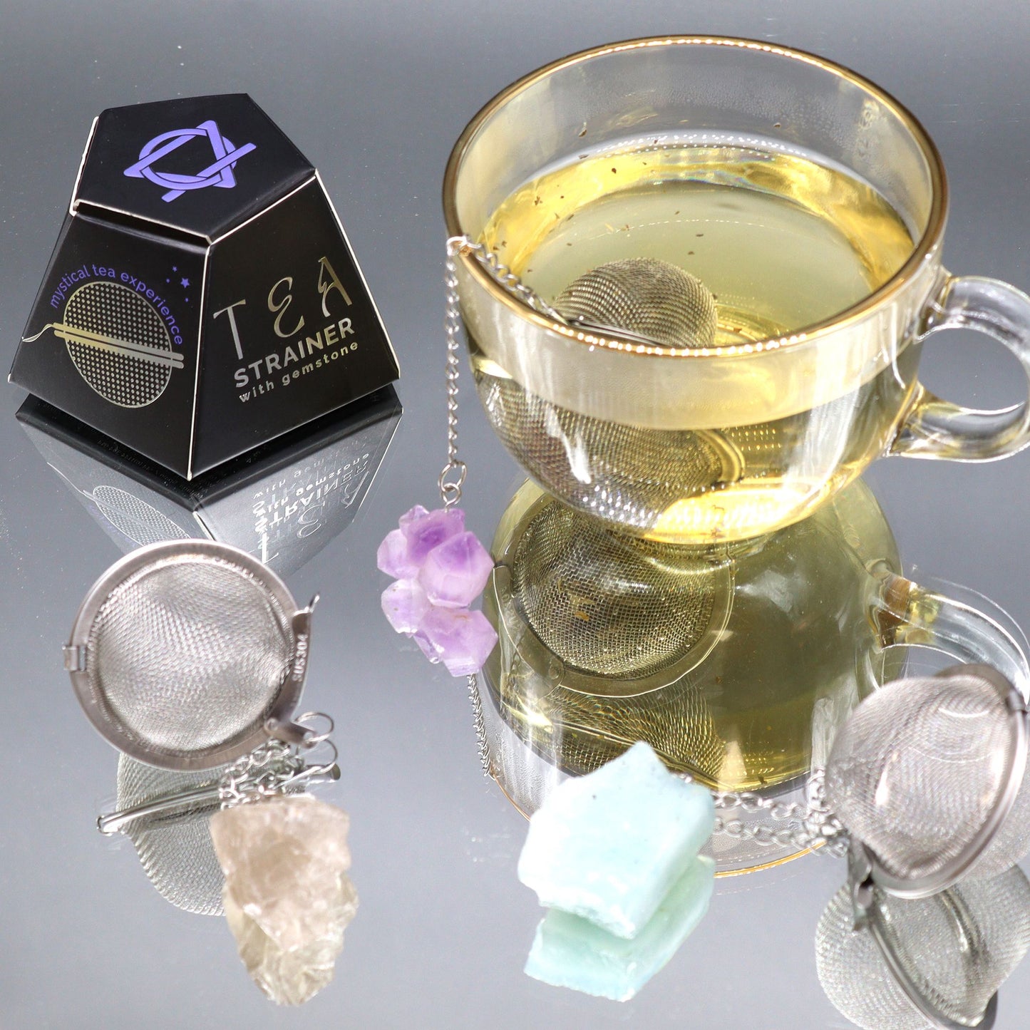 Raw Crystal Gemstone Tea Strainer – Smoky Quartz | Intuition, Grounding & Calm ✨🍵