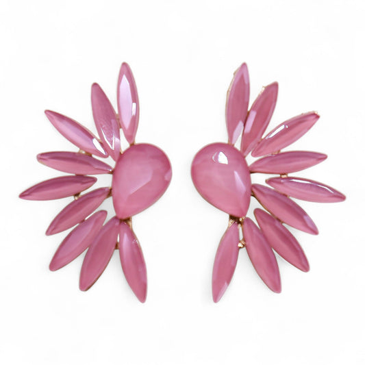 🌸 Soft Pink Vintage Glass Angel Wings Earrings – Inspired by Naiads 🌸
