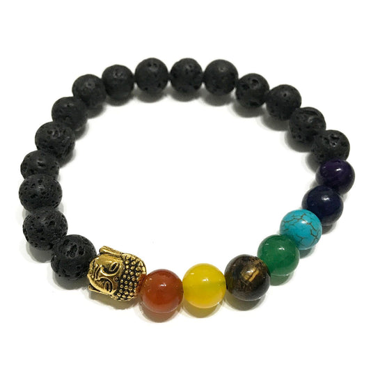 🧘 Lava Stone Bracelet - Buddha Chakra | Aromatherapy Energy Healing Jewellery 🌈