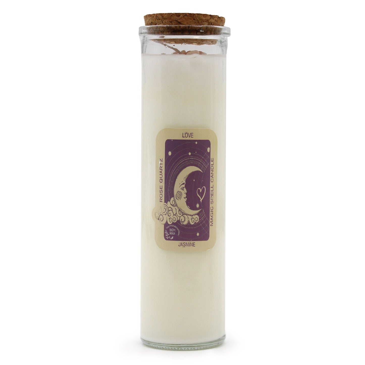 💖 Magic Spell Candle – Love | Rose Quartz Gemstones & Jasmine Fragrance | Soy Wax Candle (280g)
