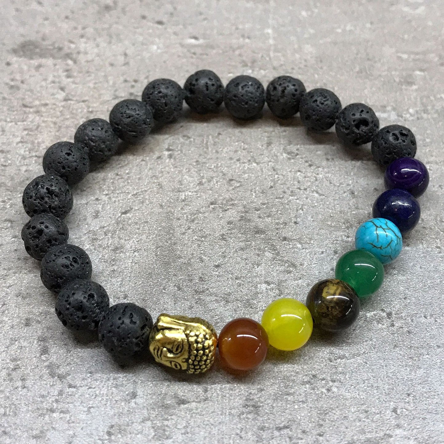 🧘 Lava Stone Bracelet - Buddha Chakra | Aromatherapy Energy Healing Jewellery 🌈