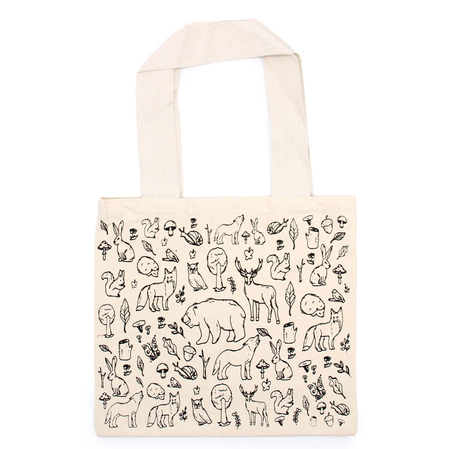 🌿 Big Cotton Shopping Bag - 38x42cm - Forest Life - 10oz | Eco-Friendly Tote Bag