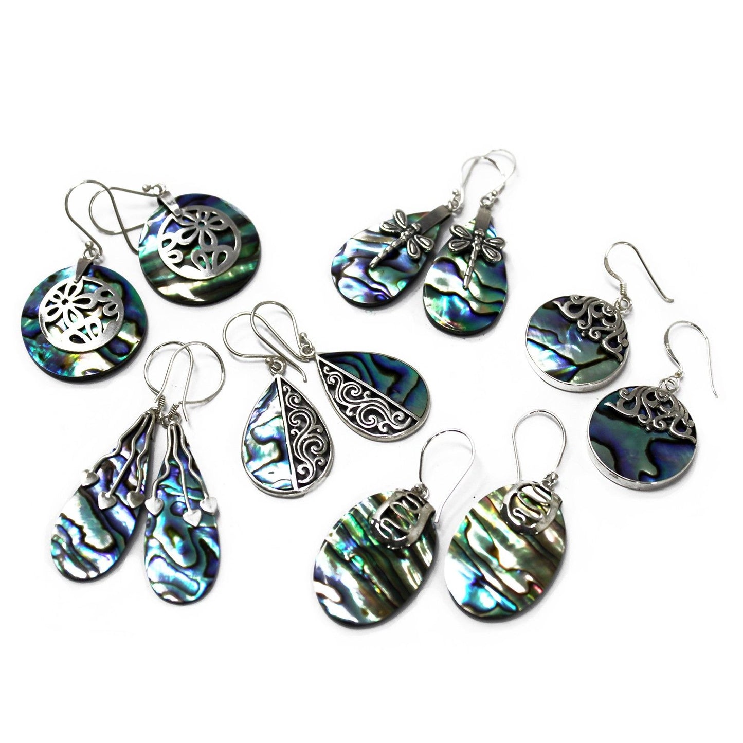 🌊 Shell & Silver Earrings – Teardrop Abalone | Handmade 925 Silver Earrings from Bali 🐚