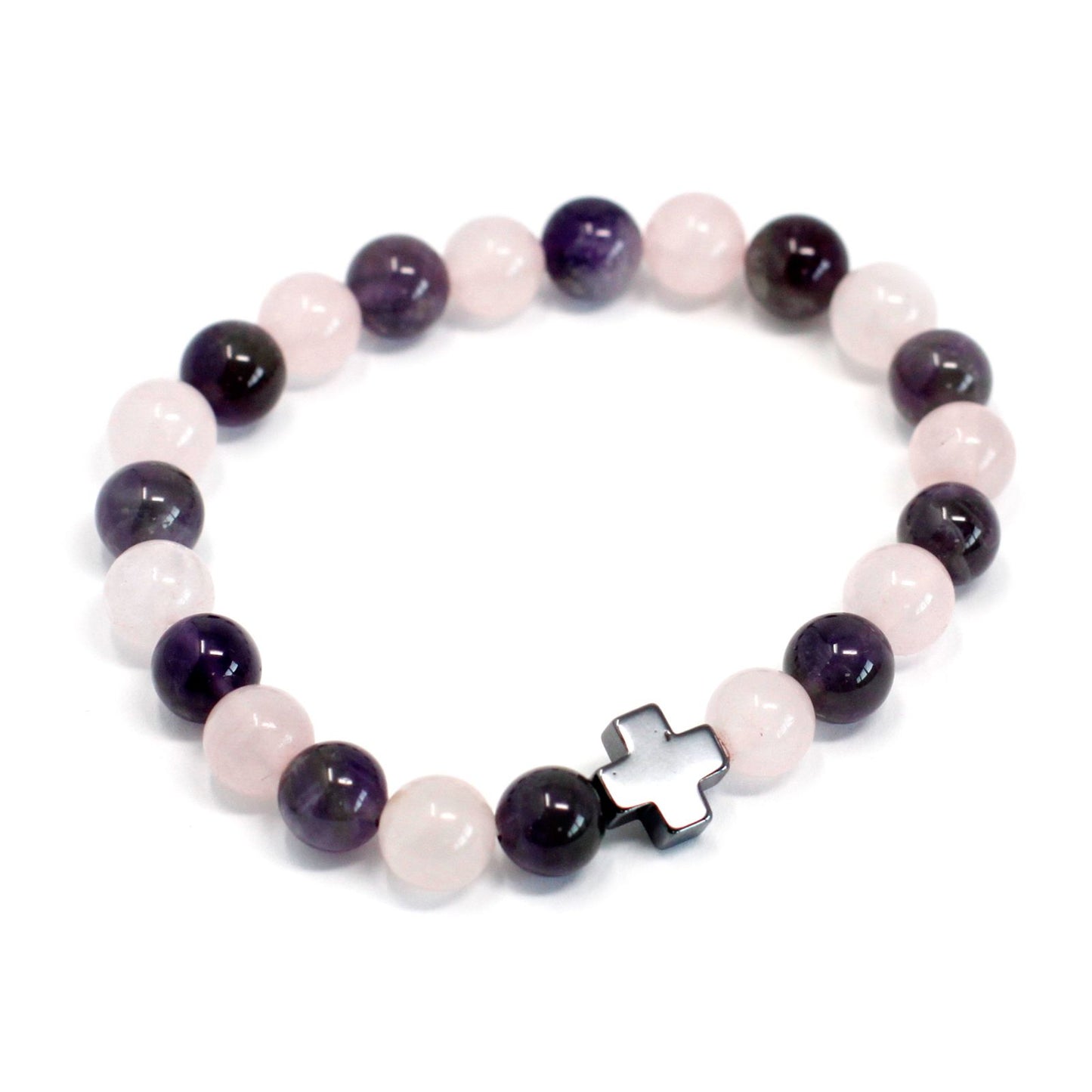 Gemstones Friendship Bracelets – Amethyst & Rose Quartz 💜🌸✨