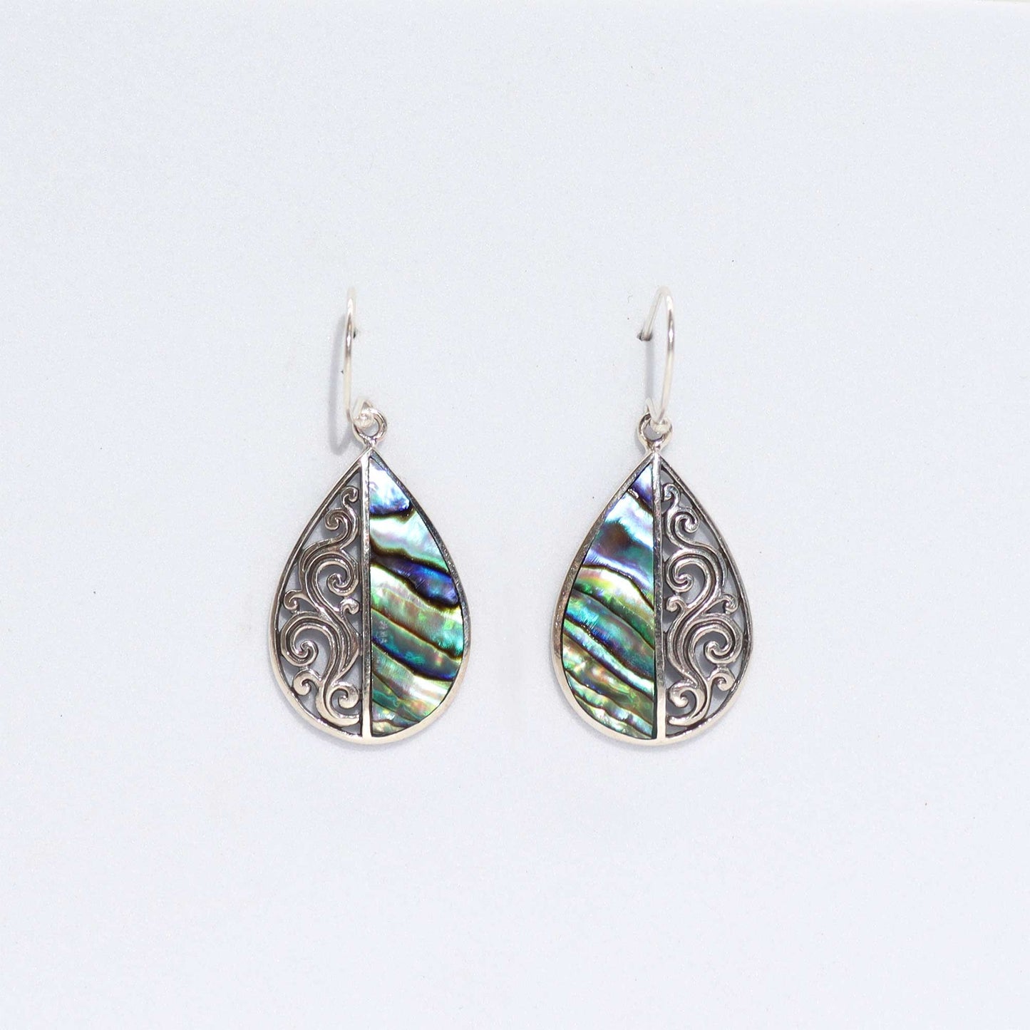 🌊 Shell & Silver Earrings – Teardrop Abalone | Handmade 925 Silver Earrings from Bali 🐚