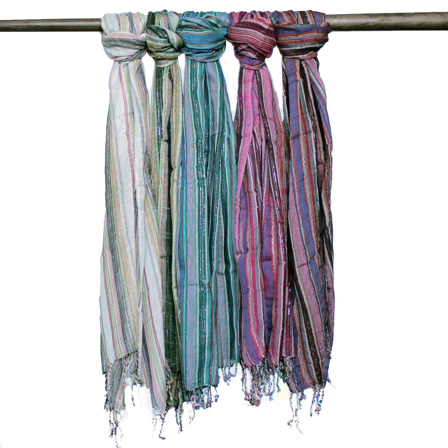 🌸 Indian Boho Scarves – 22x72in – Random Colours with Gold Thread | Handmade Cotton Scarf from India 🌸