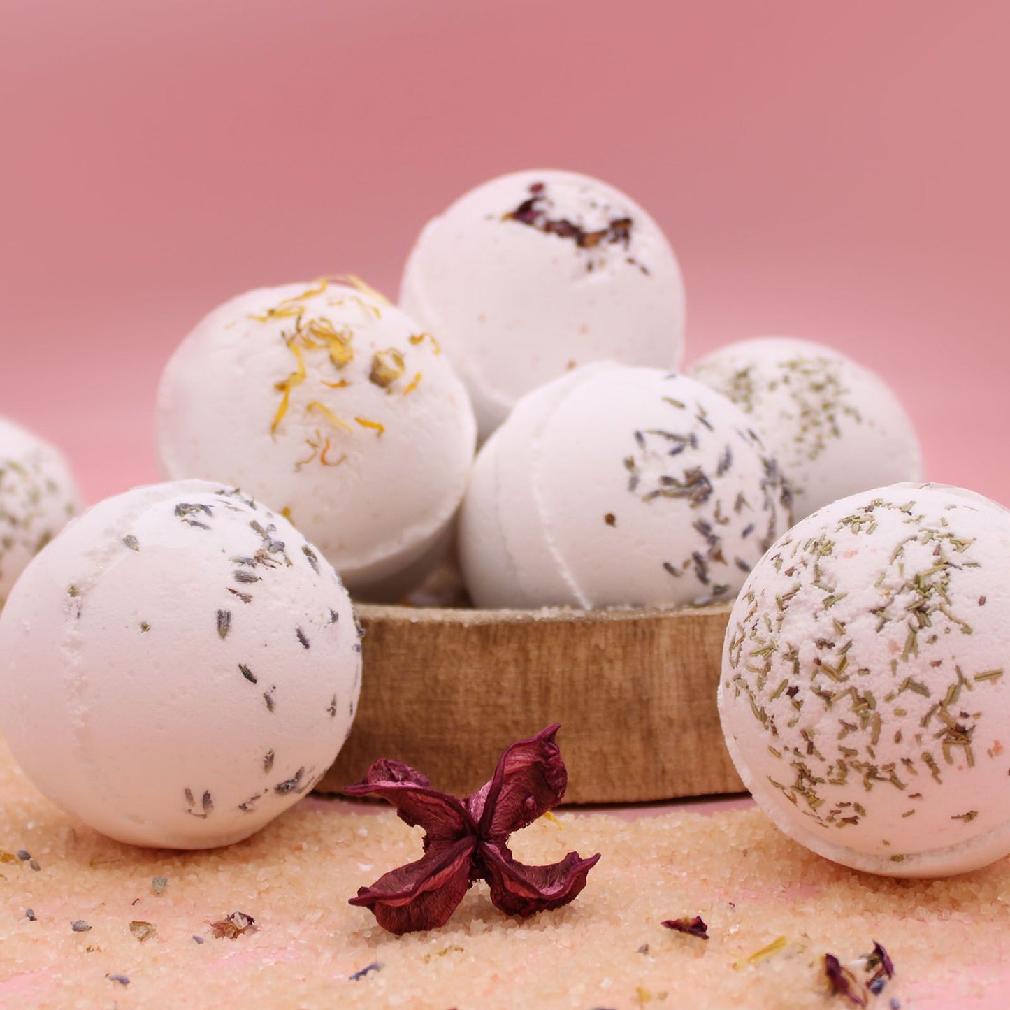 3 Bombes de bain au sel de l'Himalaya, Lavande & Huile de Jojoba (Faites à la main au Royaume-Uni, Vegan)