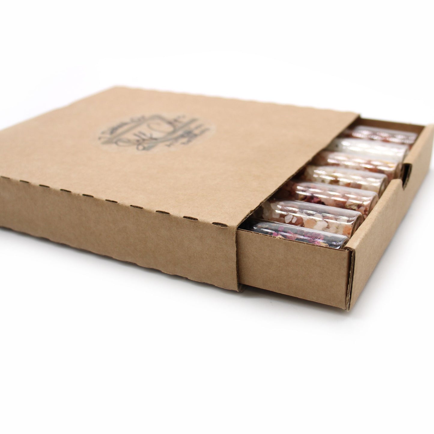 Sales de Baño en Viales Pack de 7 – Set de Sales de Baño de Lujo para Aromaterapia