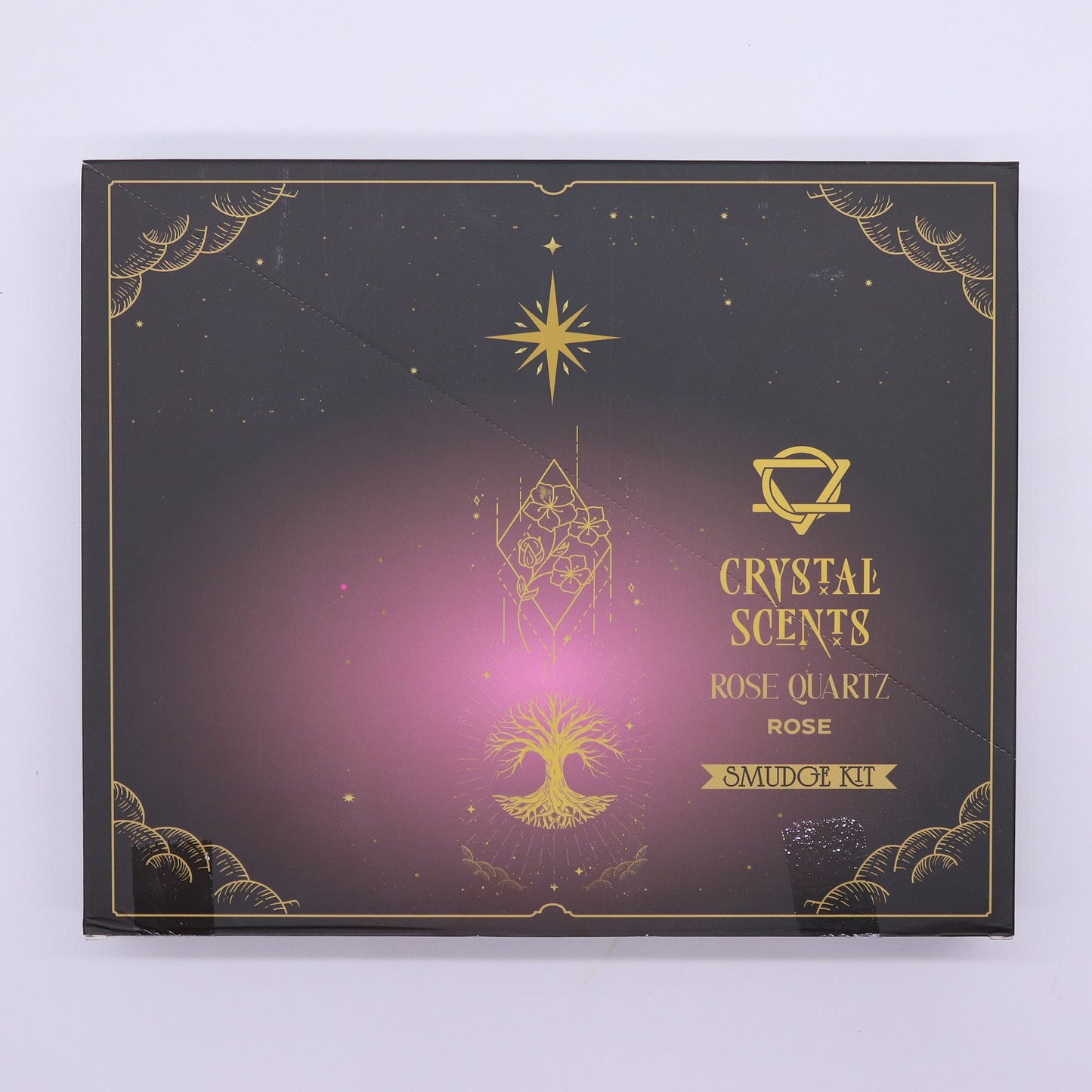 Rose Smudge Incense Sticks with Rose Quartz Chips (10 Pack) – Romantic Floral Aroma & Celestial Gift Set 💗🌙