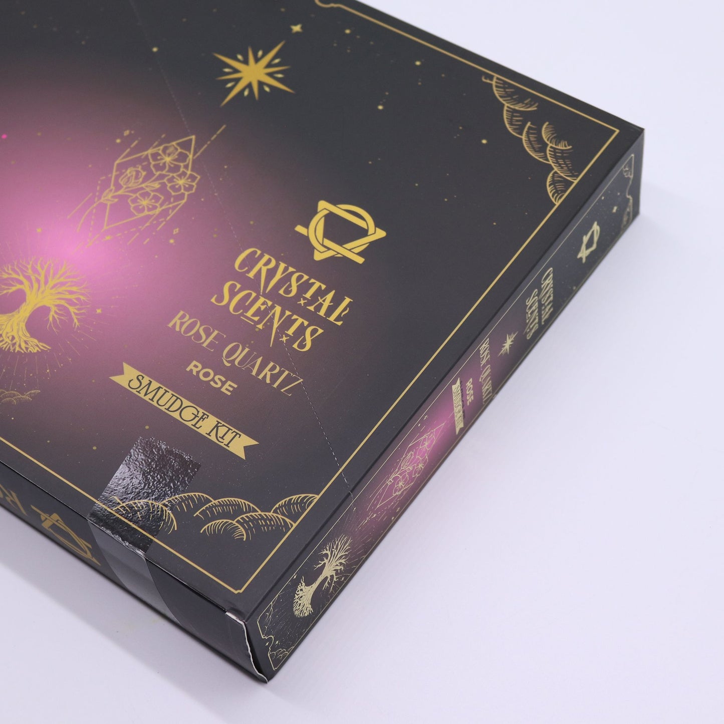 Rose Smudge Incense Sticks with Rose Quartz Chips (10 Pack) – Romantic Floral Aroma & Celestial Gift Set 💗🌙