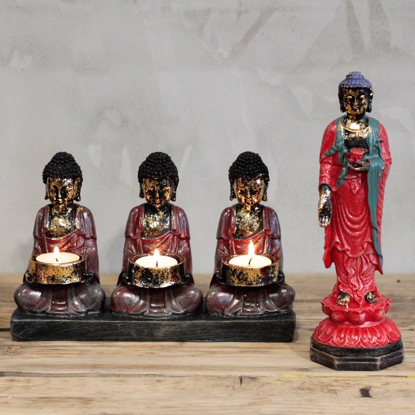 Bouddha Antique – Debout | Statue Décorative Zen Vintage pour la Maison, les Restaurants et les Espaces de Méditation