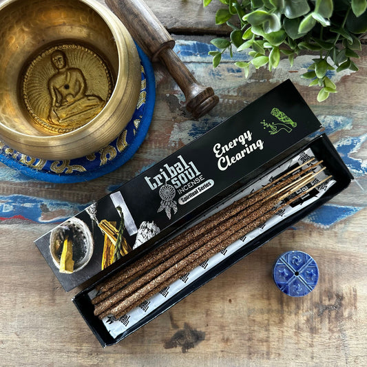 🌿 Tribal Soul Spiritual Incense Sticks & Ceramic Holder – Energy Clearing Set 🕊️