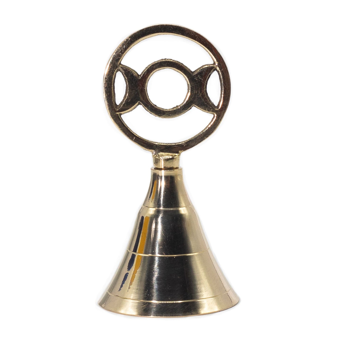 Altar Brass Bell – Triple Moon | Handmade Brass Ritual Bell (10.5cm) 🔔🌙✨