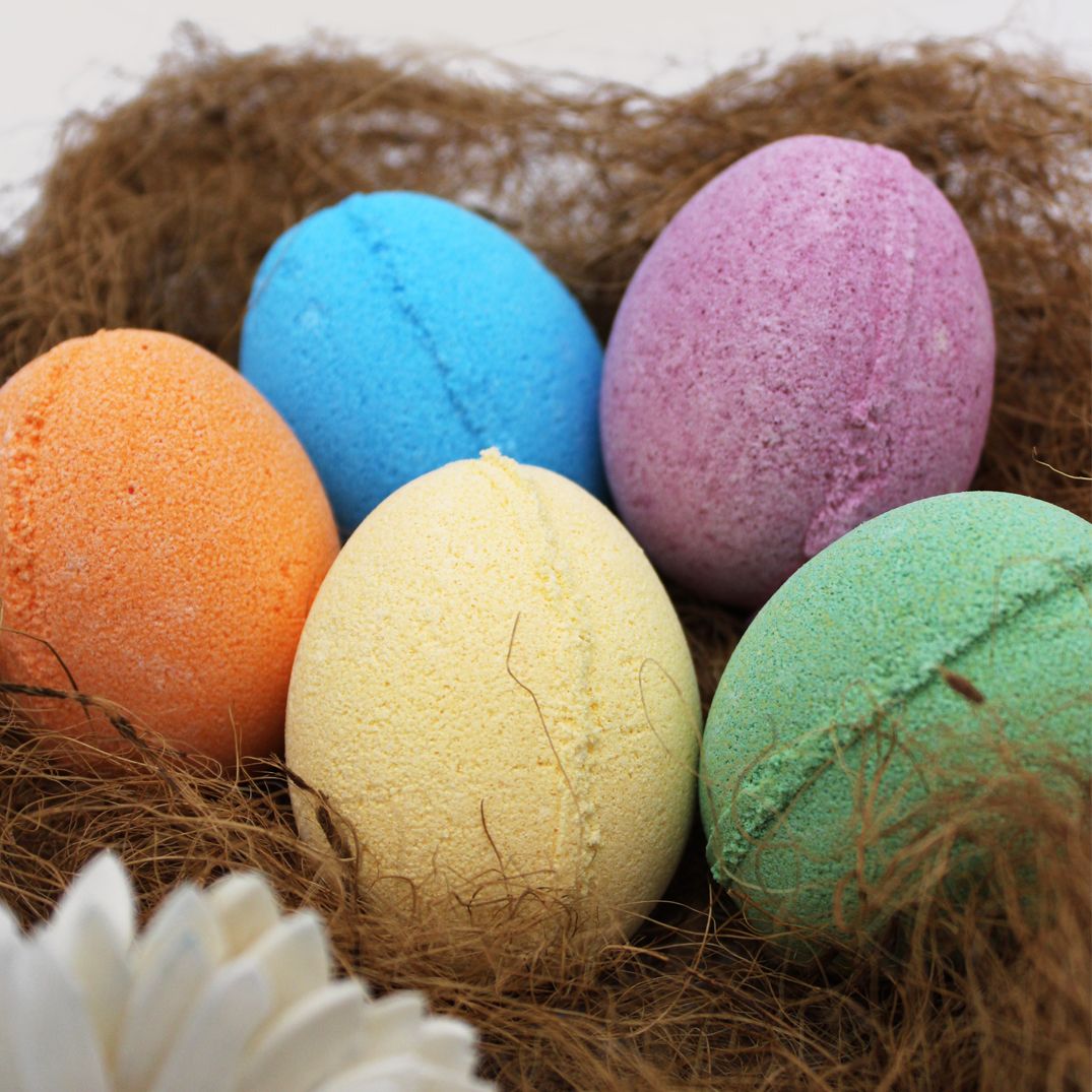 6 Bath Eggs in a Tray - Mixed Tray | Egg Shaped Bath Bomb Gift Set
