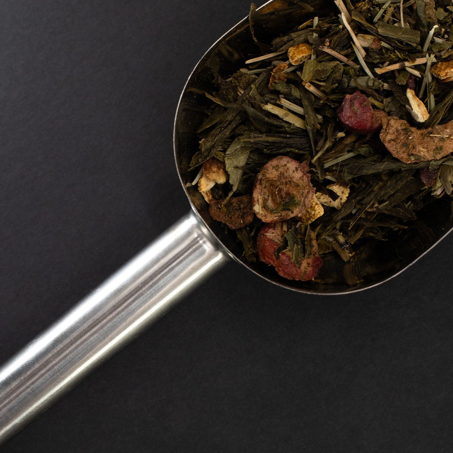 Thé Vert Mélange Green Dragon en Boîte 50g 🍵✨ | Sencha & Lung Ching | Ananas, Écorce d'Orange & Myrtille