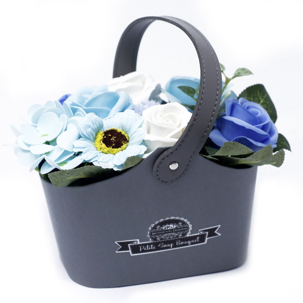 Bouquet Petite Basket – Soothing Blues 🌊💙 | Luxury Bath Flower Gift Set