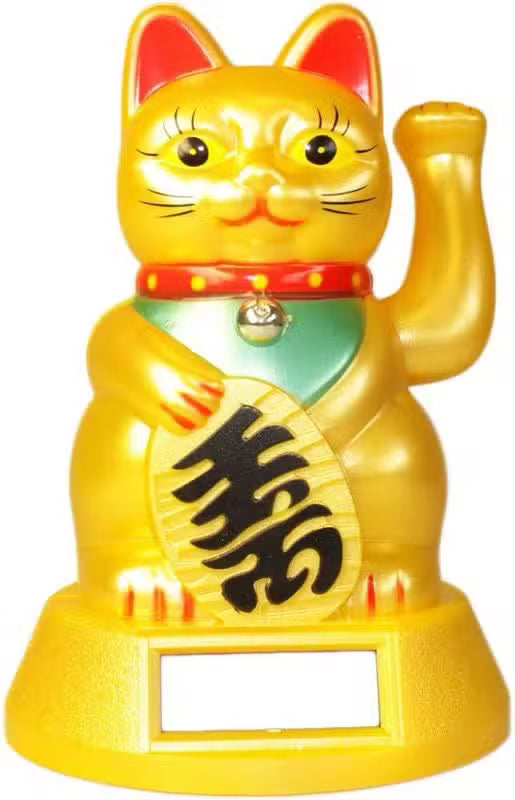 🐱 Lucky Solar Powered Waving Cat – Symbol of Wealth & Prosperity 🪙✨