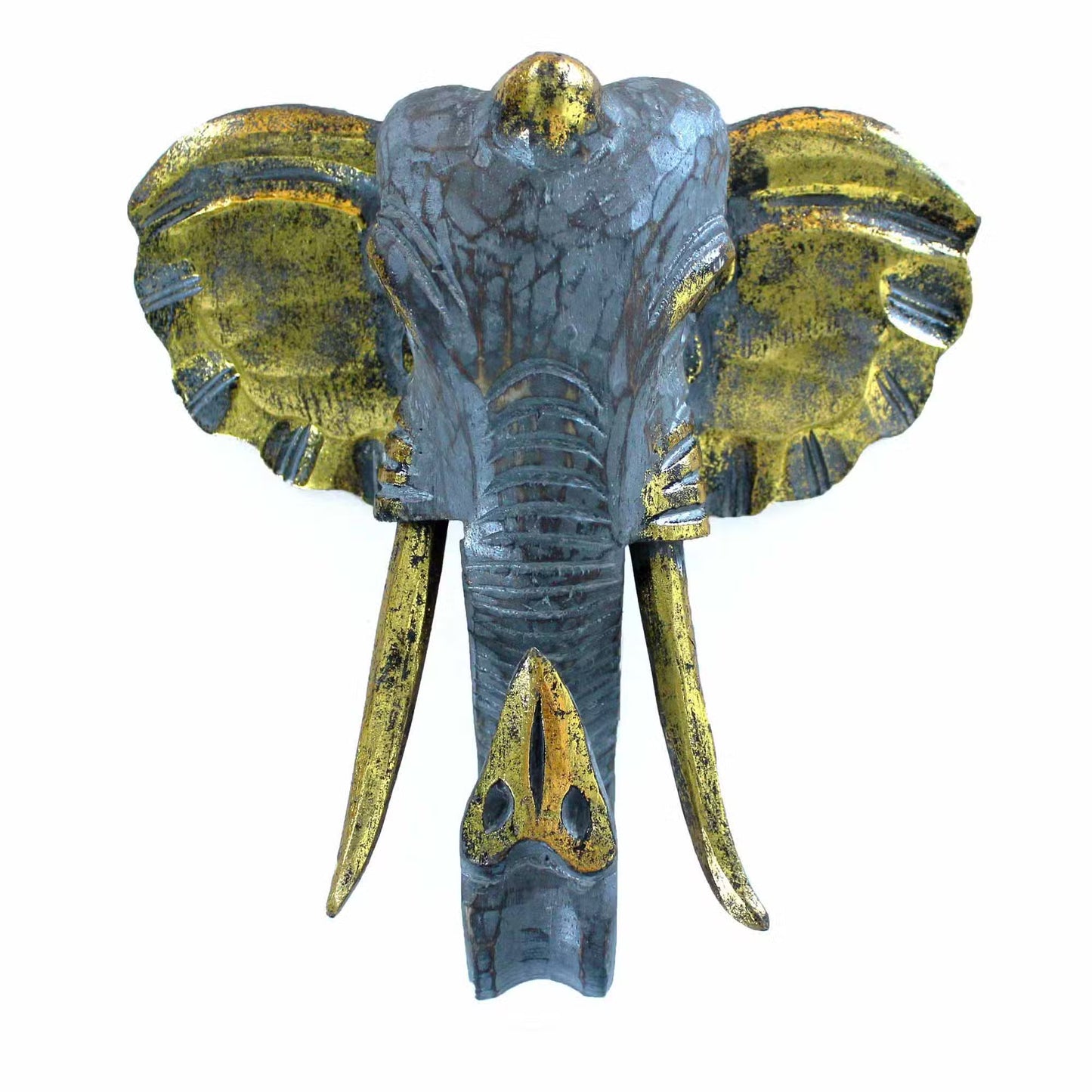 🐘 Hand-Carved Elephant Head Wall Art – Albasia Wood from Bali 🌿✨